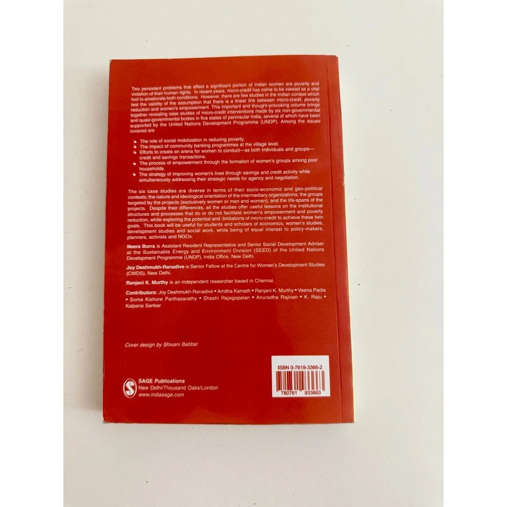Micro-Credit Poverty and Empowerment Linking the Triad Neera Burra SAGE Book